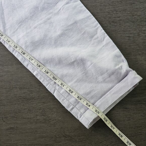 Gap Pants Women’s 16 Lilac Purple Linen Blend Girlfriend Chino Crop Flat Front - Picture 9 of 10